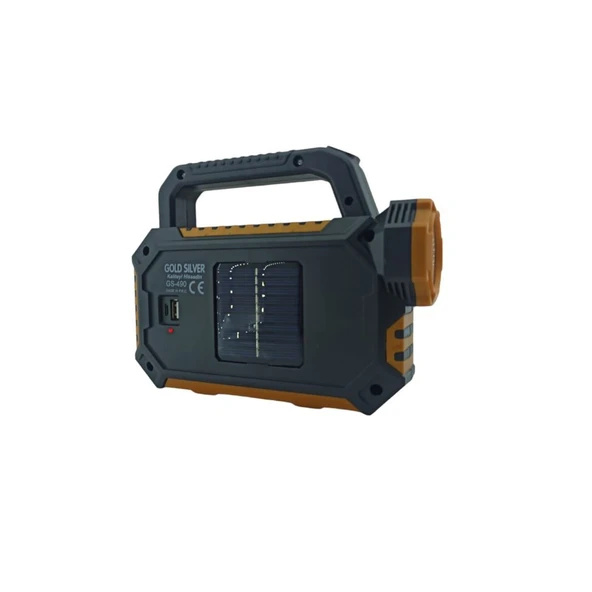 15w Güneş Enerjili Powerbank Özellikli Çok Fonksiyonlu Işıldak Fener Gs490 - 2