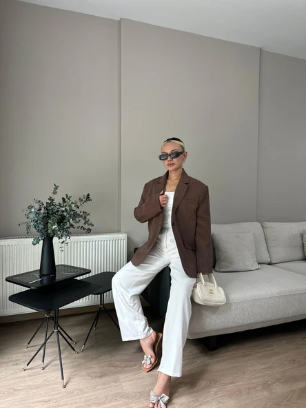 Kadın Blazer Ceket Kahverengi