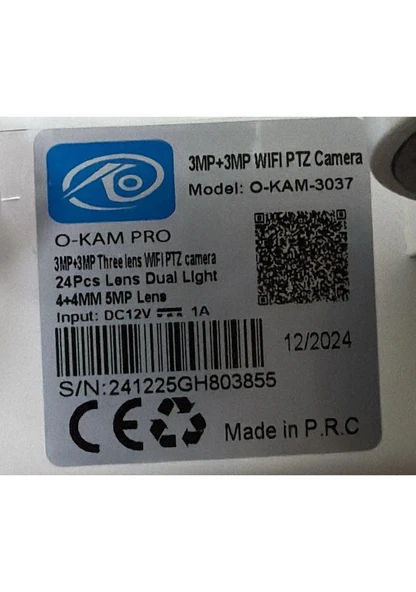 O-kam 3037 Wifi 6mp Ptz 3 Lens Ip Kamera - 3