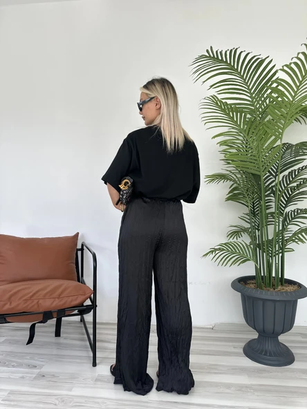 Kadın Kraşlı Pantolon Siyah - Resim 3