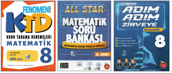 FENOMEN 8.SINIF MATEMATİK KTD+NEWTON ALL STAR MATEMATİK+NEWTON ADIM ADIM ZİRVEYE MATEMATİK (3 KİTAP) ürün görseli