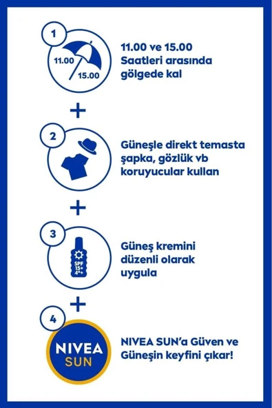 NİVEA SUN GÜNEŞ KORUYUCU VÜCUT SPREYİ, SPF20, ANINDA KORUMA, 48 SAAT NEMLENDİRİCİ - 5