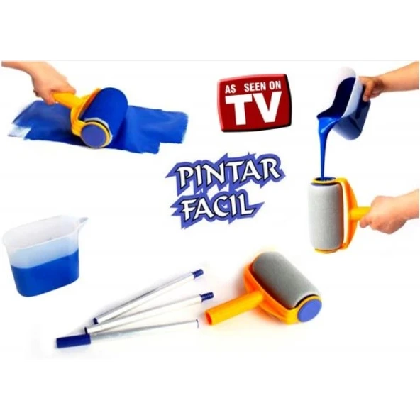 Pintar Facil Pratik Damlatmayan Boya Rulosu Ve Fırçası - 3