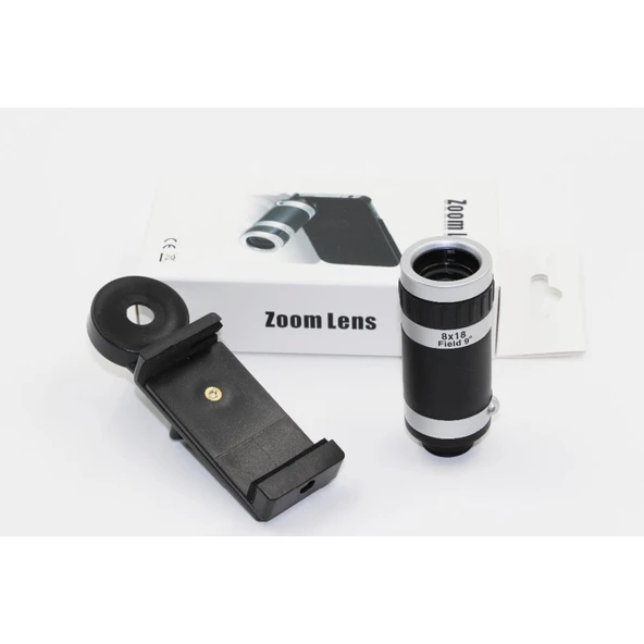 8x18 Zoom Teleskop Telefon Kamera Lensi Mini El Dürbünü - 2