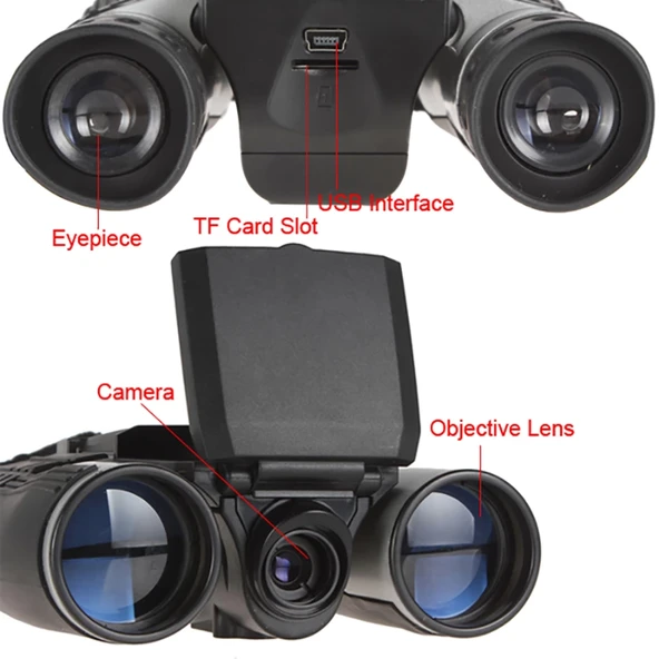 12x32 Zoom Dijital Dürbün Teleskop Kamera 5mp Cmos Sensör 2.0 İnc Tft Full Hd 1080 P Dvr Fotoğraf Video Kayıt Usb Dürbün - 5