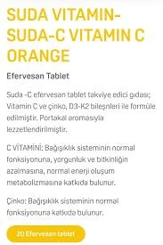 Suda Vitamin C Orange 20 Efervesan Tablet - Resim 2