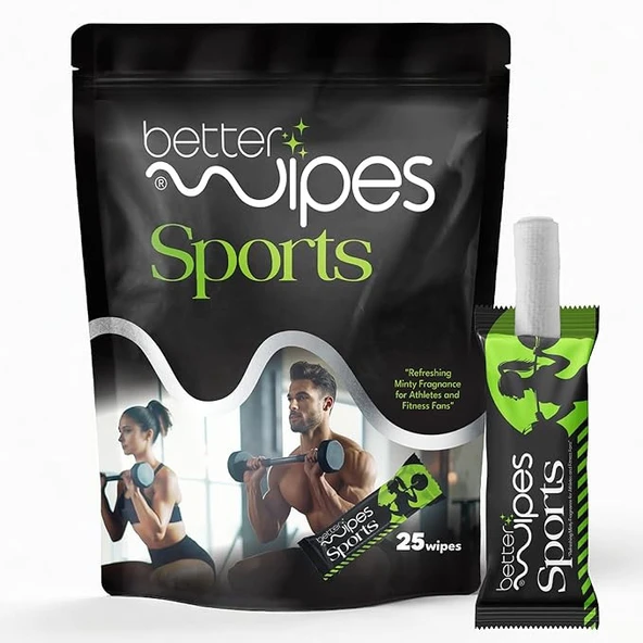 Better Wipes Sporcular ve Fitness Tutkunları için Vücud Temizleme Mendilleri 25 Adet ürün görseli
