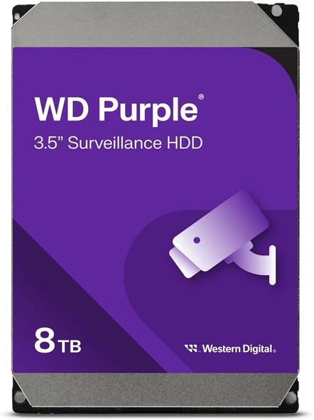 Wd 8Tb Purple WD85PURZ 5400RPM 256MB 7x24 Güvenlik Harddisk - 3
