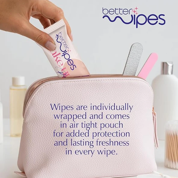 Better Wipes Makyaj Temizleme Mendilleri Ekstra Kalın, Hipoalerjenik,Alkolsüz,Suya Dayanıklı 25 Adet - Resim 3