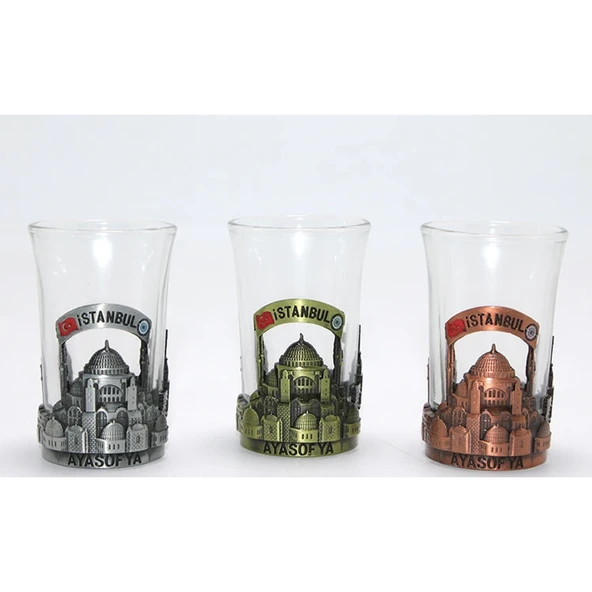 Tekli Metal Cam Bardaklı Shot Bardak 2alk109