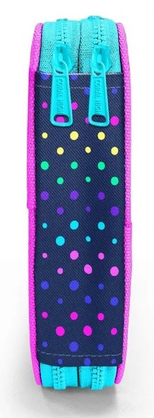 Coral High İki Katlı Düzenleyici Kalem Kutusu - Puantiyeli Lacivert, Kız Çocuk/Kadın, Puantiyeli Lacivert - Resim 9