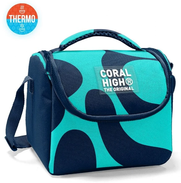 Coral High Beslenme Çantası 22786, Erkek Çocuk, Lacivert Turkuaz Renkli Çizgili, Isı Yalıtımlı - Resim 2