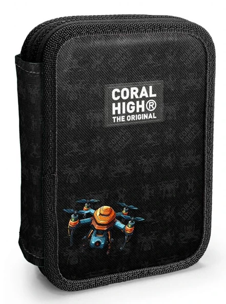 Coral High Erkek Çocuk Organizer Kalemlik/Kalem Çantası - Drone Pilotu Siyah - Resim 6