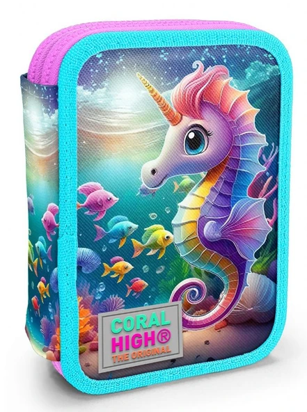 Coral High İki Katlı Düzenleyici Kalem Kutusu - Su Yeşili Denizatı, Kız Çocuk, Su Yeşili Denizatı ürün görseli