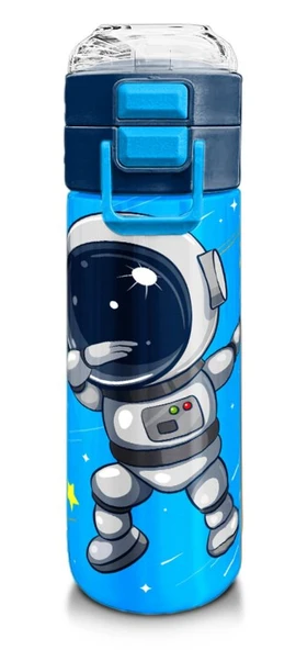 Coral High 500 ml Lacivert Mavi Astronot Desenli - Erkek Çocuk Paslanmaz Çelik Okul Termosu/Suluk/Matara