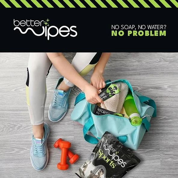 Better Wipes Sporcular ve Fitness Tutkunları için Vücud Temizleme Mendilleri 25 Adet - Resim 4