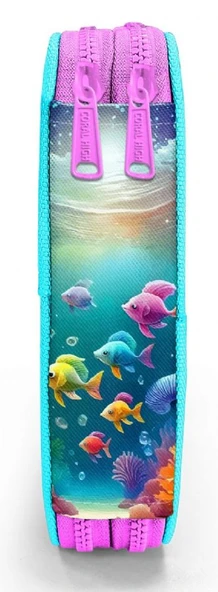 Coral High İki Katlı Düzenleyici Kalem Kutusu - Su Yeşili Denizatı, Kız Çocuk, Su Yeşili Denizatı - Resim 4