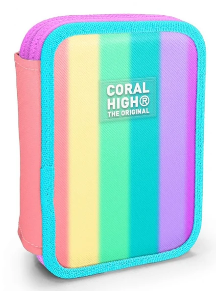 Coral High Organizer İki Katlı Kalem Çantası - Çok Renkli Renk Geçişli, Kız Çocuk/Kadın, Çok Renkli Renk Geçişli ürün görseli