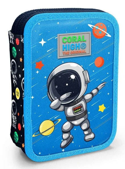 Coral High İki Katlı Düzenleyici Kalem Kutusu - Mavi Astronot, Erkek Çocuk, Mavi Astronot ürün görseli