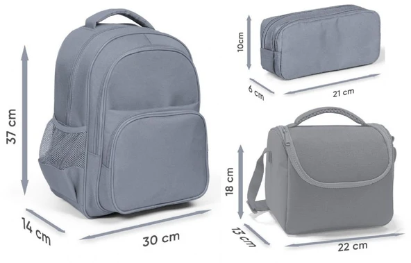 Coral High Üç Bölmeli Siyah Sarı Robot, Erkek Çocuk, İlkokul Üçlü Okul Çanta Seti - Resim 3