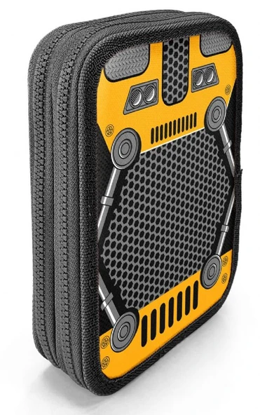 Coral High Erkek Çocuk Organizer Kalemlik/Kalem Çantası - Siyah Sarı Robot - Resim 7