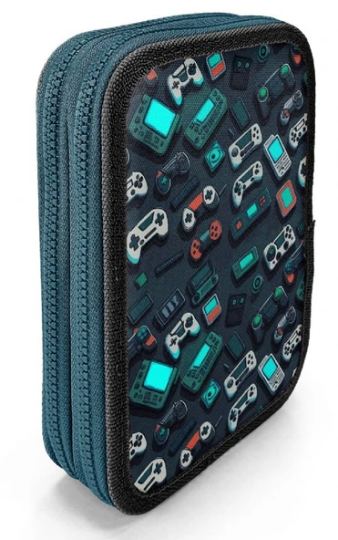 Coral High Erkek Çocuk Organizer Kalemlik/Kalem Çantası - Nefti Yeşil Oyun Konsolu - Resim 7