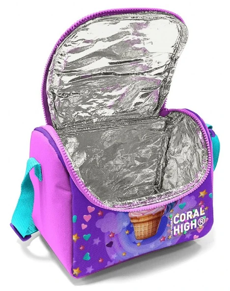 Coral High Kız Çocuk Termoslu Beslenme Çantası - Mor Pembe Dondurma Unicorn, Kız Çocuk - Resim 9