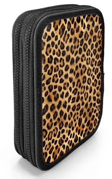 Coral High İki Katlı Düzenleyici Kalem Kutusu - Kahverengi Leopar, Kız Çocuk/Kadın, Kahverengi Leopar - Resim 2