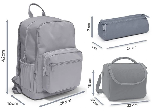 Coral High İlkokul ve Ortaokul Okul Çanta Üçlüsü - Kız Çocuk, Kahverengi Leopar - Resim 3