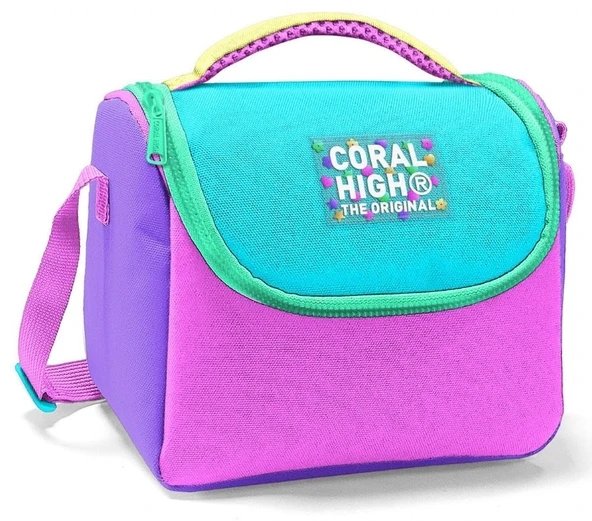 Coral High Kız Çocuk Termoslu Beslenme Çantası - Mor Yeşil Pembe Çok Renkli, Kız Çocuk ürün görseli