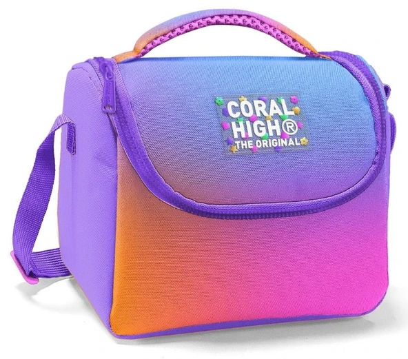 Coral High İlkokul Kız Çocuk Okul Beslenme Çantası, Turuncu Mor Renk Geçişli, Termoslu (Isı Yalıtımlı) ürün görseli