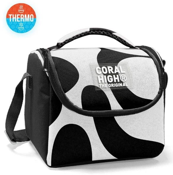 Coral High Erkek Çocuk Beslenme Çantası - Thermo - Renkli Çizgili Siyah Beyaz - Resim 4