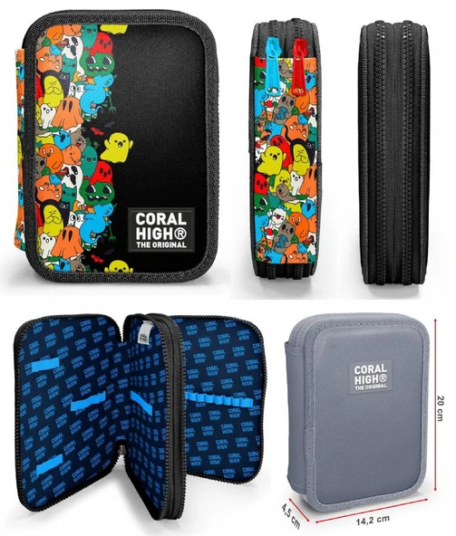 Coral High Siyah Hayaletler Erkek Çocuk Okul Çantası ve Organizer Kalemlik Seti 23774 11150 - Resim 4