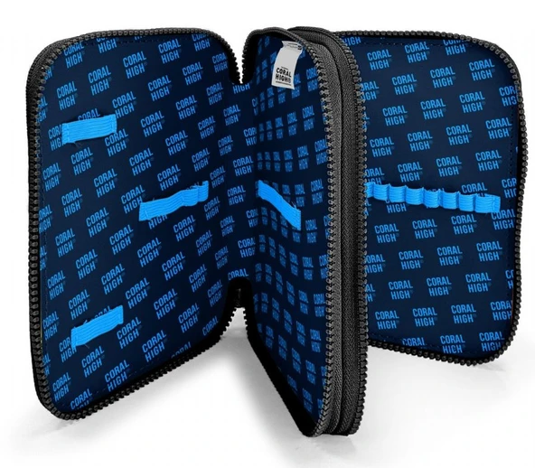 Coral High İki Katlı Düzenleyici Kalem Kutusu - Siyah Beyaz Damalı, Kız Çocuk/Kadın, Siyah Beyaz Damalı - Resim 3