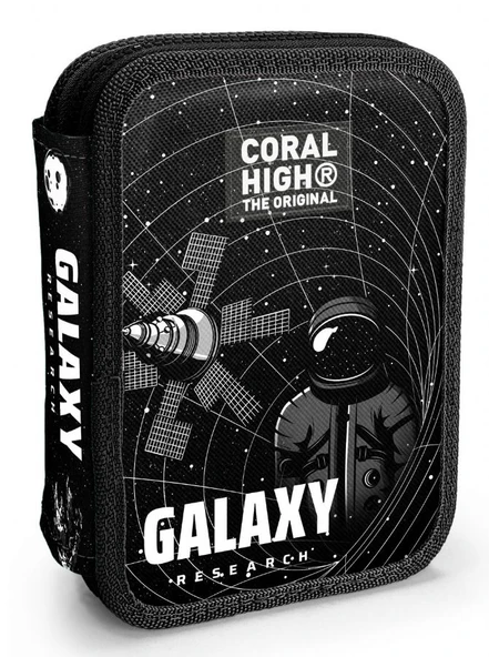Coral High İki Katlı Düzenleyici Kalem Kutusu - Siyah Galaxy, Erkek Çocuk, Siyah Galaxy - Resim 6