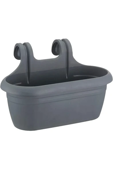 Nergiz Kolay Askı Balkon Saksısı 40 Cm 6.5 Lt Antrasit - 1