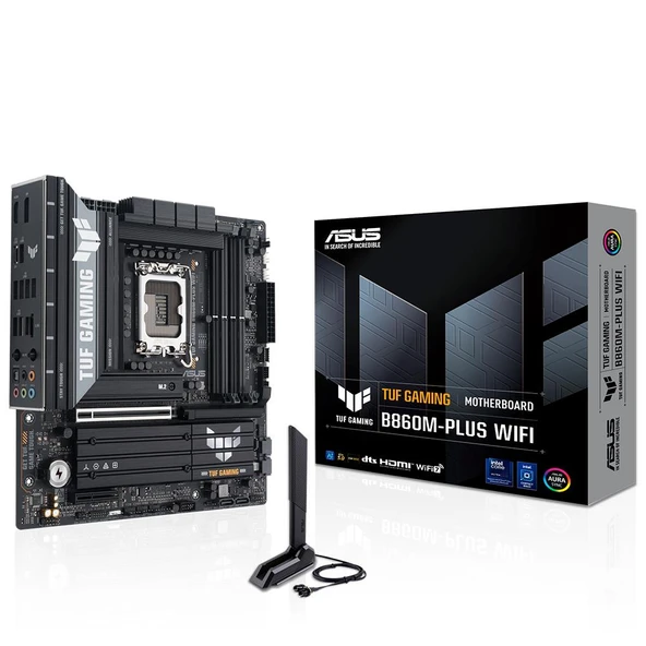Asus TUF Gaming B860M-PLUS WIFI 8800MHz OC DDR5 Soket 1851 M.2 USB4 HDMI DP mATX Anakart - 5