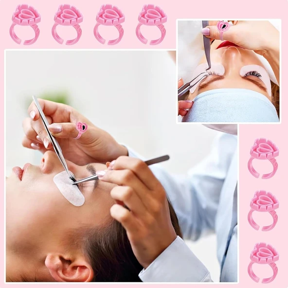 İpek Kirpik Volume Yapıştırıcı Yüzüğü Nail Art Yüzük 100lü - 2