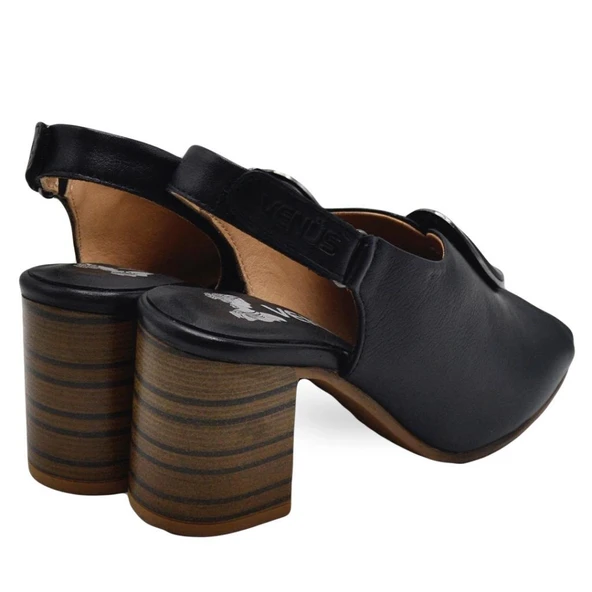 VENÜS 2108518Y TOPUKLU TOKA DETAYLI KADIN DERİ SANDALET - 3