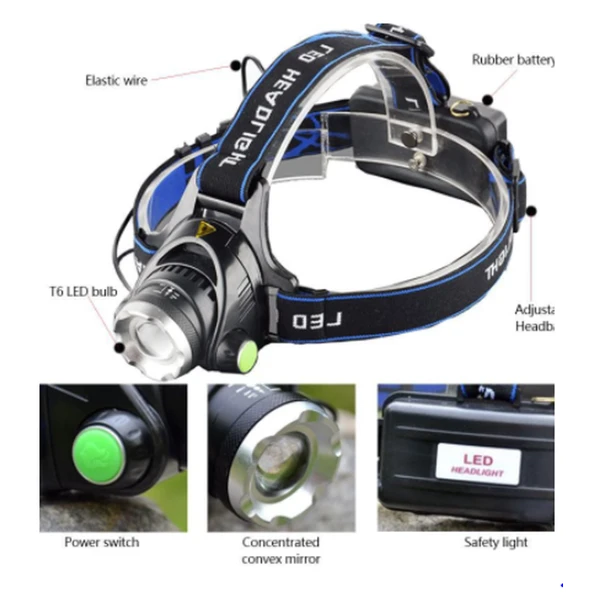 F.b.ı F-823a Su Geçirmez Şarjlı Kafa Lambası - 3