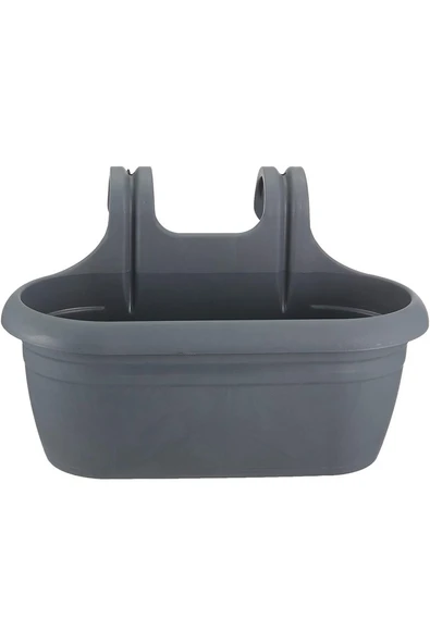 Nergiz Kolay Askı Balkon Saksısı 40 Cm 6.5 Lt Antrasit - 2