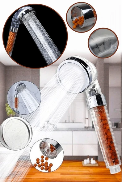 Boncuklu Su Tasarruflu Kireç Önleyici Duş Başlığı - 4