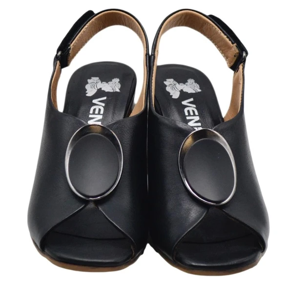 VENÜS 2108518Y TOPUKLU TOKA DETAYLI KADIN DERİ SANDALET - 6