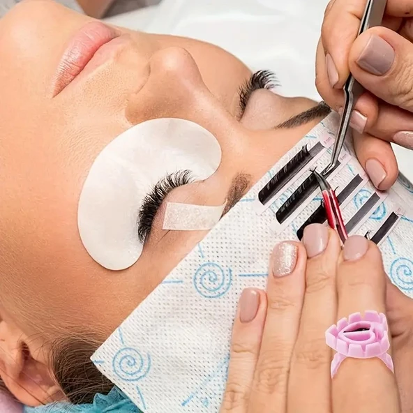 İpek Kirpik Volume Yapıştırıcı Yüzüğü Nail Art Yüzük 100lü - 3
