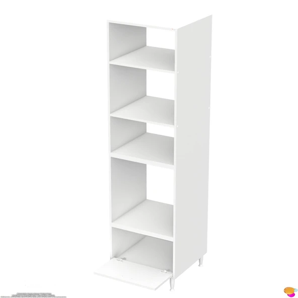 Modilayn AYQ (60x217x56 cm) Boyutunda Ankastre 1 Kapaklı Mini/Midi Mikrodalga Fırın Dolabı - 8