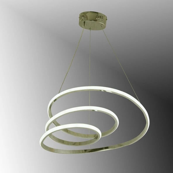 TT301-FSR TT Aydınlatma Yay Modeli Fransız Sarısı Kaplama Led Avize ürün görseli 1