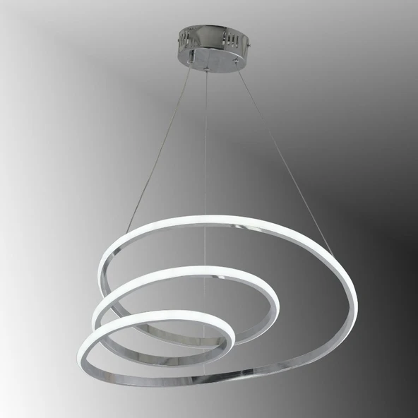 TT301-KR TT Aydınlatma Yay Modeli Krom Kaplama Led Avize - 1