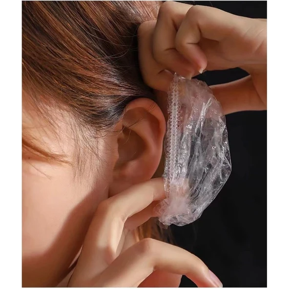 100 Adet Su Geçirmez Kulak Örtüleri Su Geçirmez Kulak Kapları Duş İçin - 3