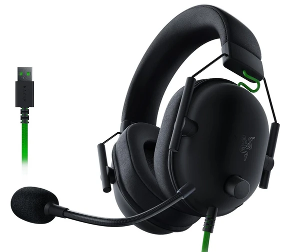 Razer BlackShark V2 X USB - Kablolu Esports Kulaklık (Triforce 50mm Sürücü, Gürültü Engelleme, 240 g Ultra Hafif Yapı, Bellek Köpüğü Pedi, 7.1 Surround Ses) Siyah