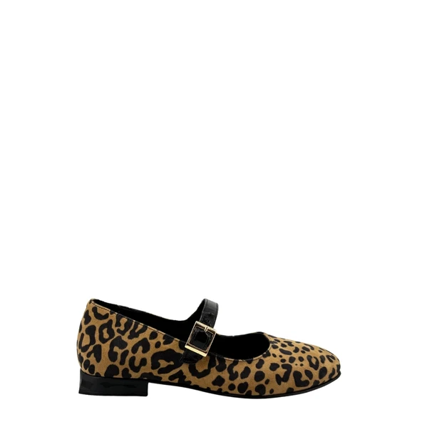 Albini 26100780  Babet Leopar Desenli Kadın Ayakkabı - 9